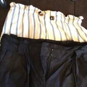 2 pair linen crop slacks